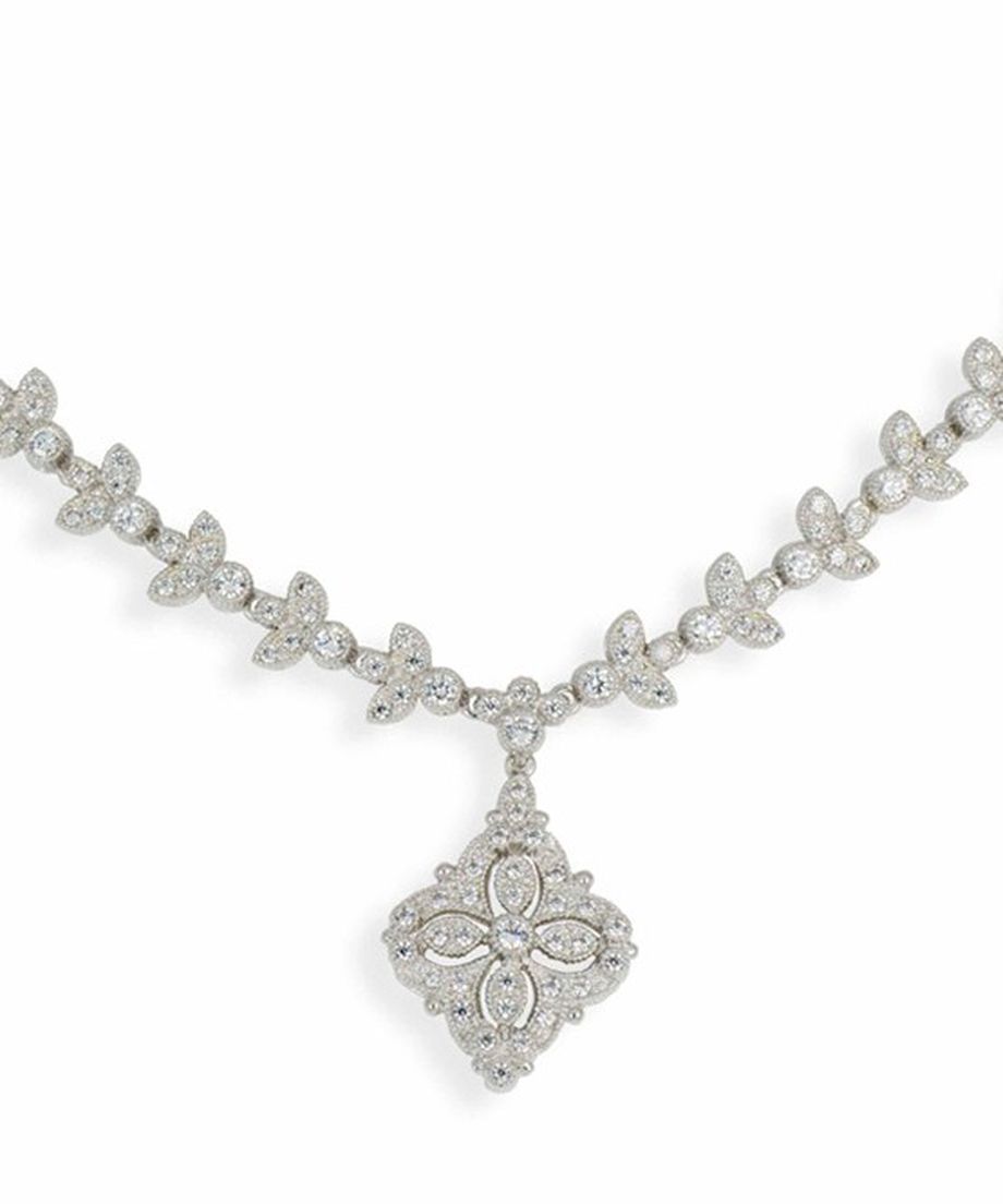 Gargantilla novia de plata de ley rodinada con cristales Swarovski Gargantilla novia de plata de ley rodinada con cristales Swarovski