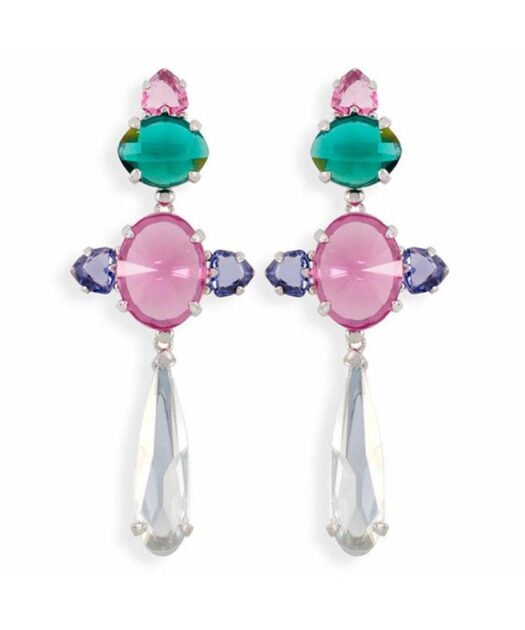Pendientes cristal colores de plata de ley con Swarovski