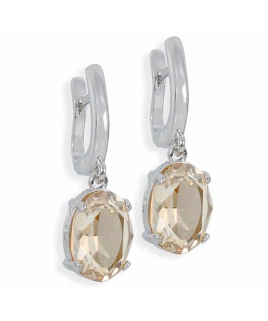 Pendientes de plata con cierre catalán montados con Swarovski Elements