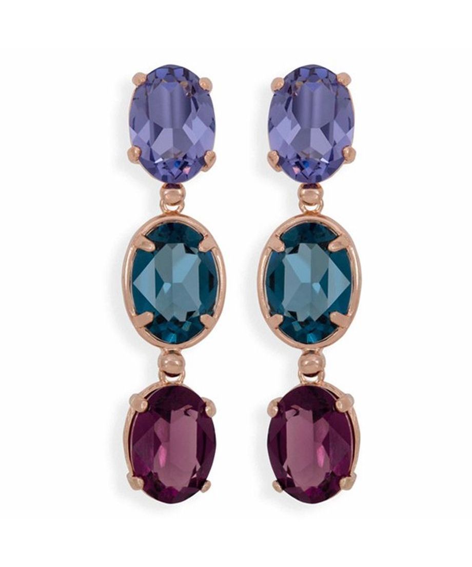 Pendientes de plata en tres colores con un baño de oro rosa