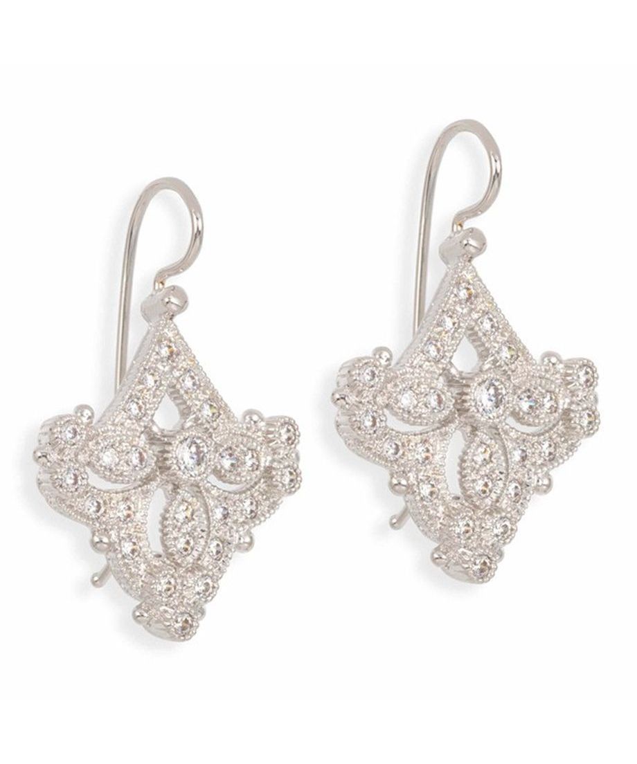 Pendientes novia cierre hippie de plata rodinada con cristales brillantes Pendientes novia cierre hippie de plata rodinada con cristales brillantes