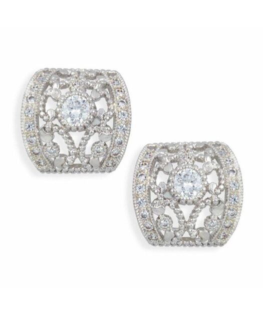 Pendientes pegados novia de plata de primera ley con Swarovski Elements
