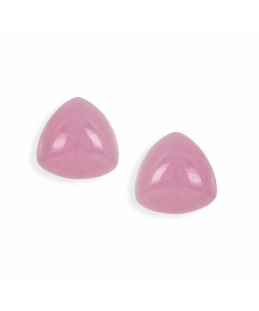 Pendientes rosas de jade fabricados en plata de ley