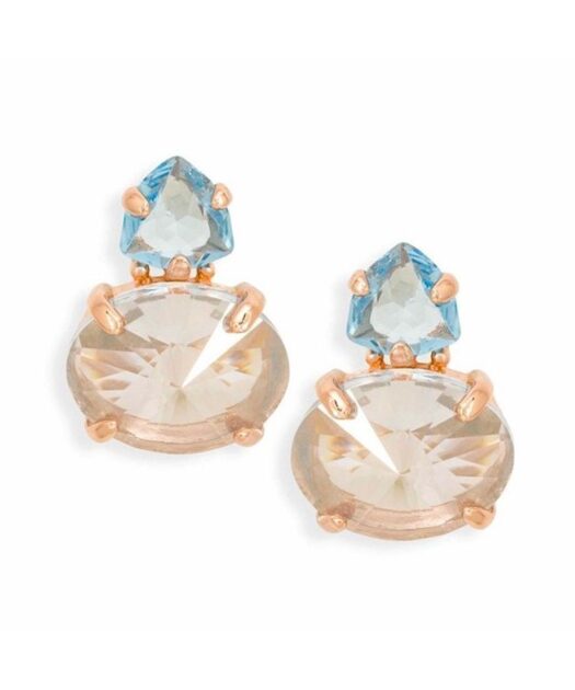 Pendientes Swarovski oro rosa de plata de primera ley