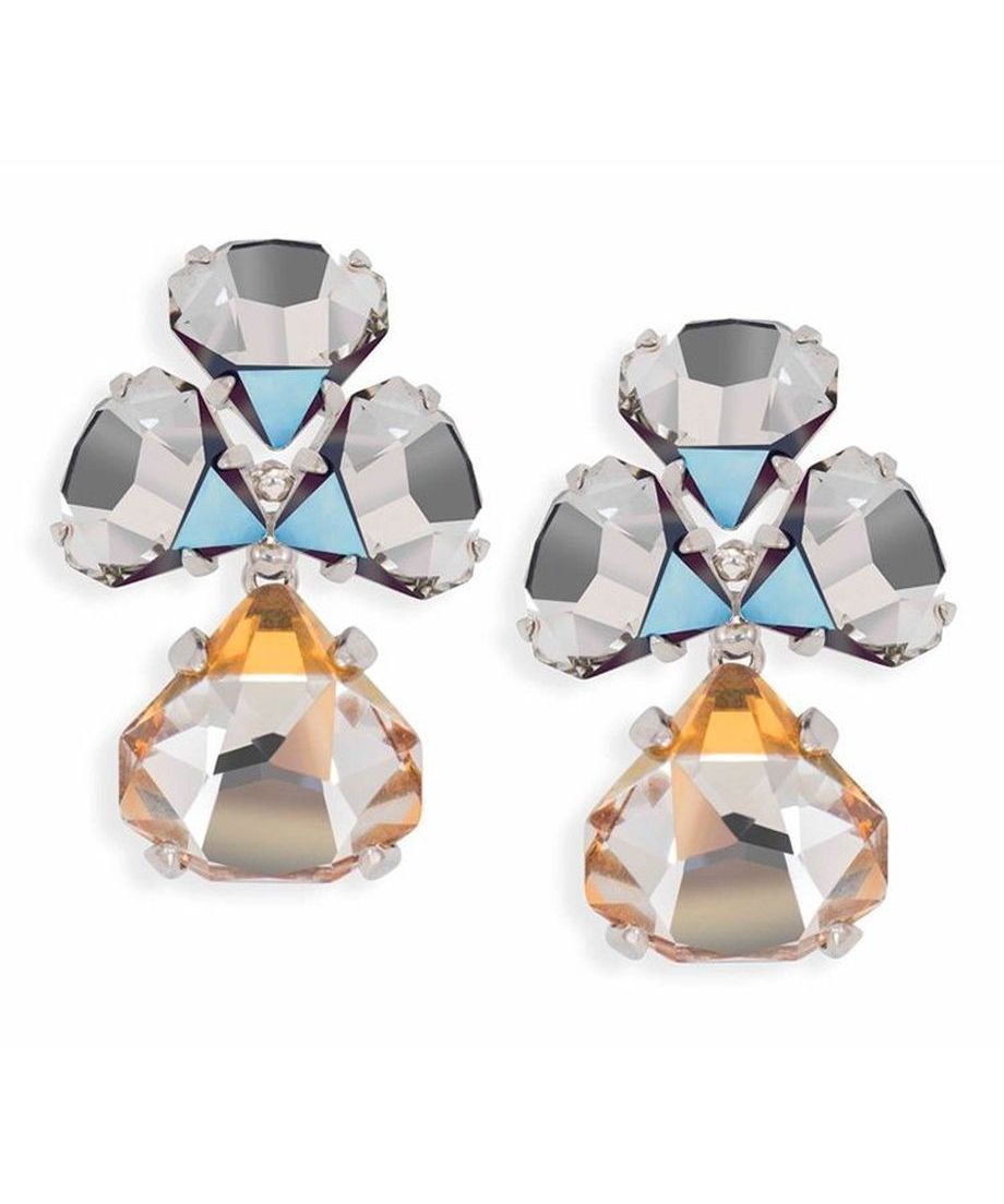 Pendientes articulados ciclón con cristales grises y fumé de plata de primera ley bañada en rodio. Hechos en España de manera artesanal. Pendientes articulados ciclón con cristales grises y fumé de plata de primera ley bañada en rodio.