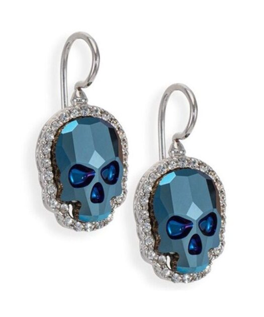Pendientes de calaveras azules