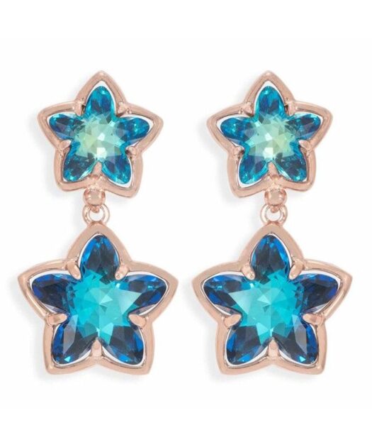 Pendientes con dos estrellas azules