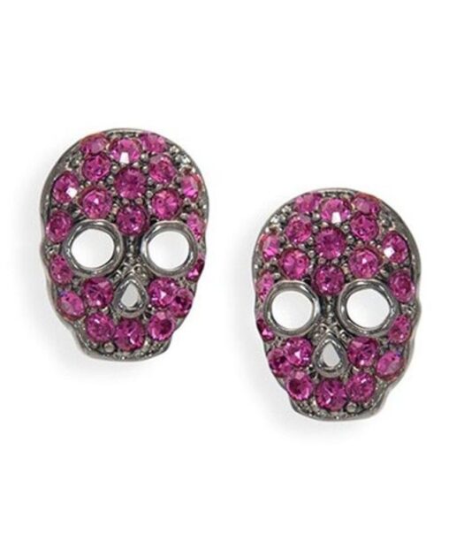 Pendientes de calaveras fucsias