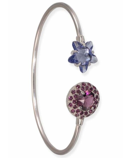 Pulsera rígida con una estrella de plata de ley rodinada con cristales Swarovski